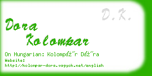 dora kolompar business card